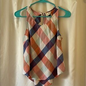 Universal Thread Multicolor Checkered Tank Top